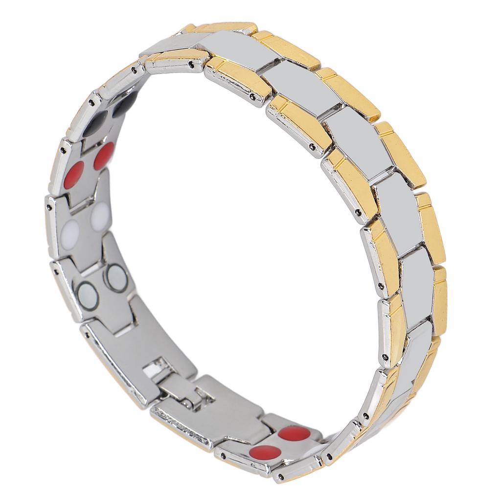 Magnettherapie Armband Herren Damen Modisch Schmerzlinderung Zinklegierung Magnetarmband (Silber Gold)