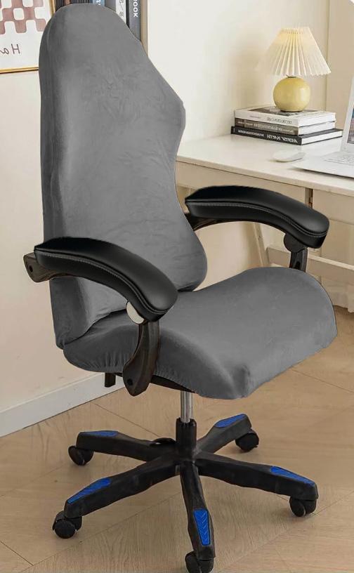 Elastic Cover For Gaming Chair Velvet Dark Grey Gaming Chair