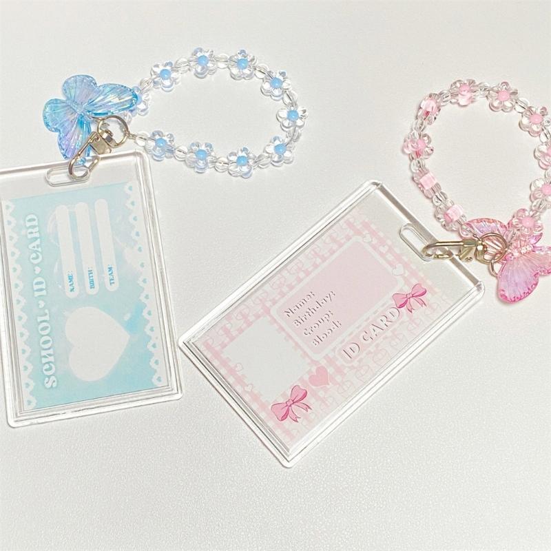 Stylish Clear Acrylic Butterfly Keychain Featuring Builts In Card Holder for Keys and Cards Storage