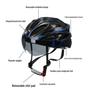 Verstellbarer Fahrradhelm mit Schutzbrille und Rücklicht für Rennräder