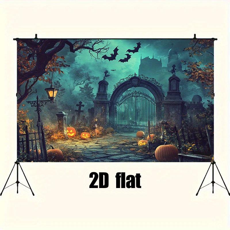 Halloween Forest Pumpkin Arch Background Cloth: Creating a Mysterious and Horror Atmosphere Party Banner