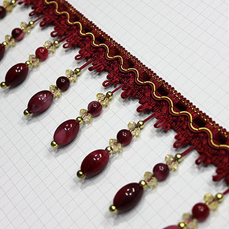 1M Akrylová Korálková Krajková Záclona Šití Střapec Okraj Čalounická Stuha Ozdoba DIY pro Šití Záclonové Doplňky Dekor Evropský Nový