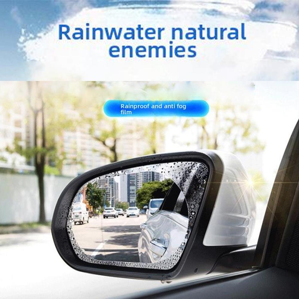 1 Set Car Rearview Protective Side Windows Sticker, Anti Fog Glare Rainproof Waterproof Mirror Film Clear Nano Coating Accessory