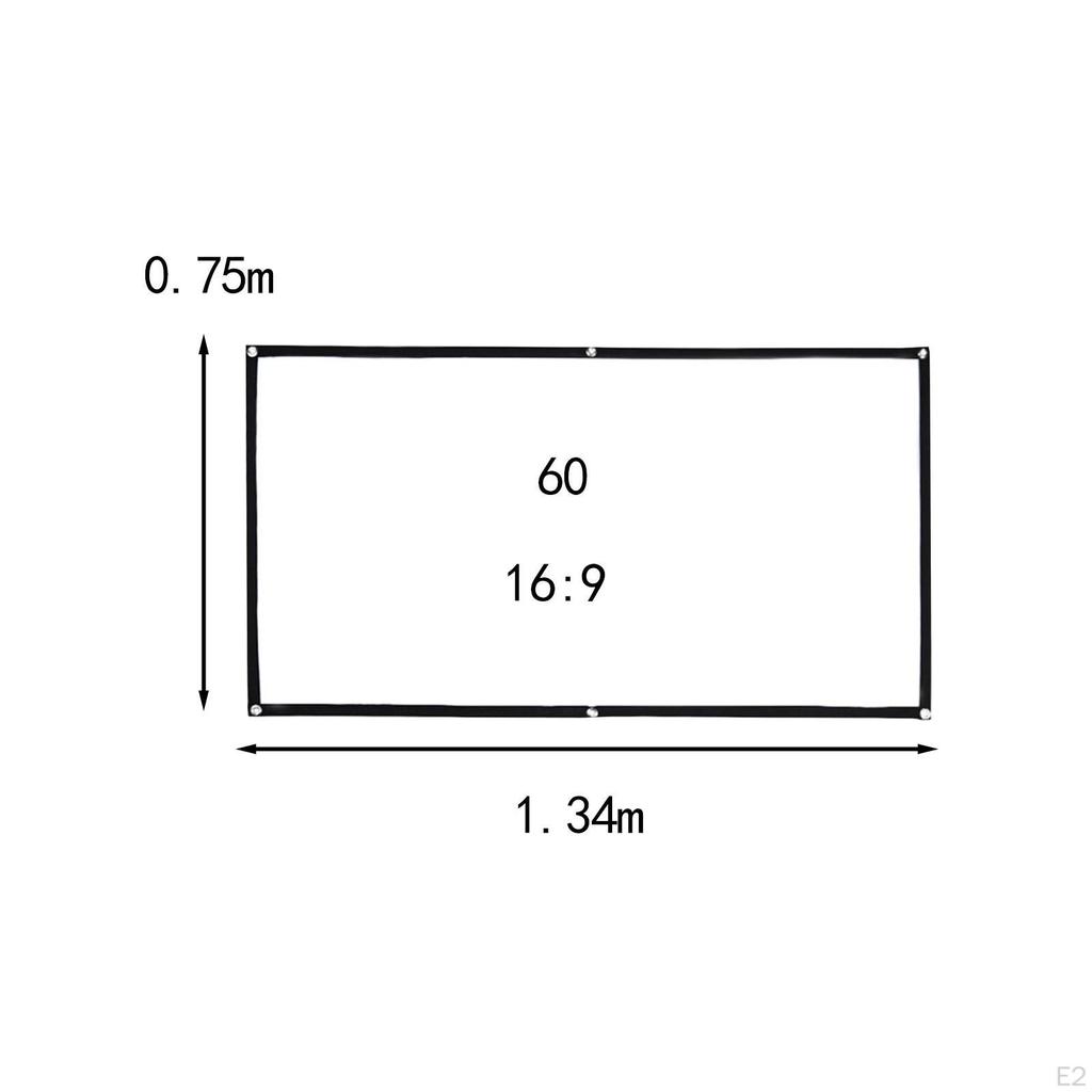 16:9 Projection Screen for Movie , Easy Setup White Curtain Outdoor And Indoor Use