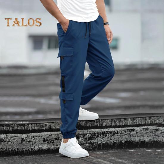 Spodnie cargo męskie z wieloma kieszeniami, styl uliczny, spodnie retro ze ściągaczem przy kostce, spodnie ze ściągaczem i elastyczną talią do codziennego noszenia na zewnątrz i do pracy
