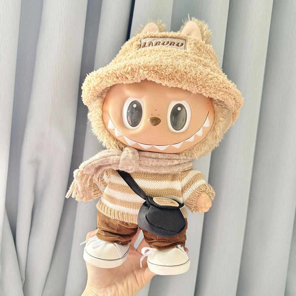For 38cm Labubu Doll Clothes Fashion Clothes Hoodies Doll Clothes Color Match Hoodies Dolls Accessories Cute Decoration Little Cloths