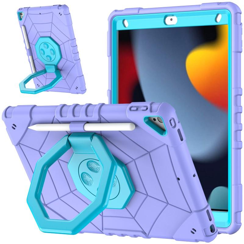 IPad 7/8/9 10.2 Inch Case 2-in-1 Shockproof PC Silicone 360 Rotating Stand Handbag