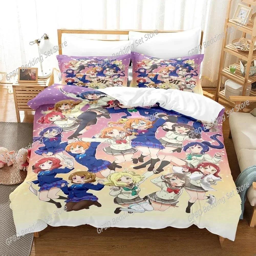 Luxury New 3D Print Anime Kawaii Girs Love Live! Bedding Set Single Twin Full Queen King Size Bed Set Adult Kid Bedroom