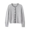 Betu Damen Retro Strickpullover mit Kontrastbündchen