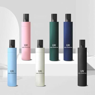 Customizable Three-Fold Umbrella with UV Protection: Black Glue Sunshade for Rain or Shine