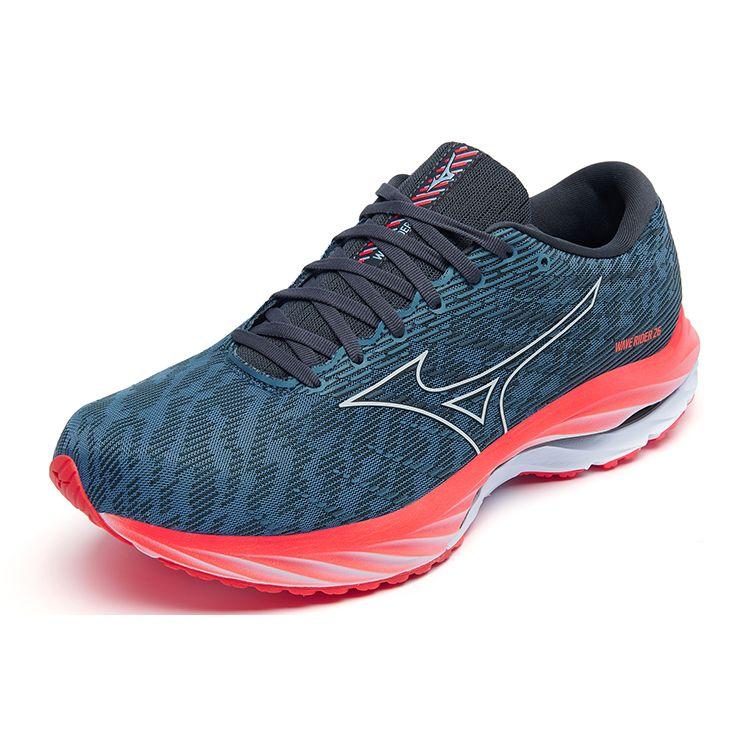 Mizuno Wave Rider 26 Lightweight Durable Low-Top Running Shoes Men Sneakers Gray Blue J1GC220351