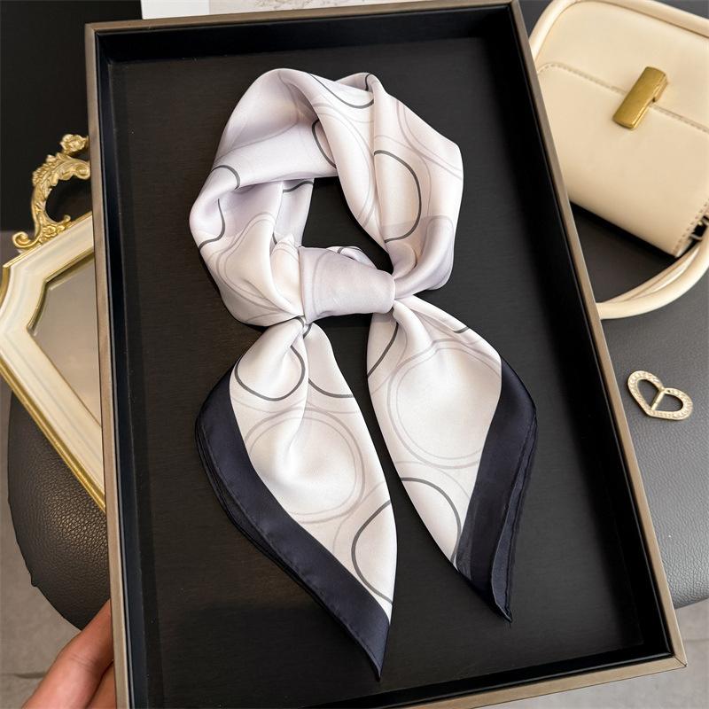 70Cm Dot Pattern Scarf Imitation Silk Square Scarf Women Neckerchief Female Luxury Square Scarves Satin Hijab Ribbon Bandana