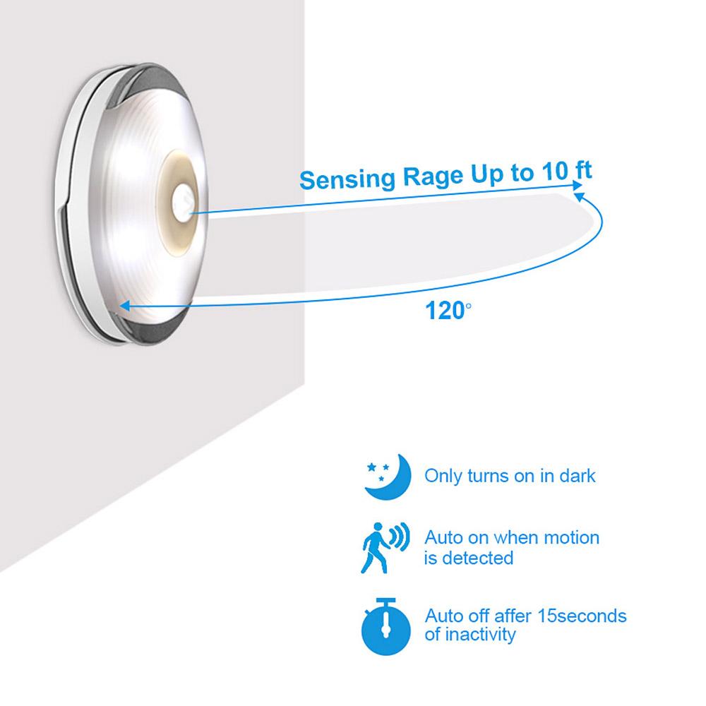 PIR Motion Sensor Under Cabinet LED Kitchen Lights Battery Night Lamp Stairs/Closet/Wardrobe Lighting LED Puck Lights Warm White