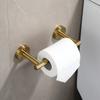 Selbstklebender Toilettenpapierhalter aus gebürstetem Gold, quadratischer Papierrollenhalter aus Edelstahl für die Aufbewahrung im Badezimmer, WC-Zubehör