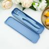 Convenience Travel Dinnerware Box Knife Fork Spoon With Portable Wheat Cutlery Flatware Set Kitchen BBQ Tableware Set