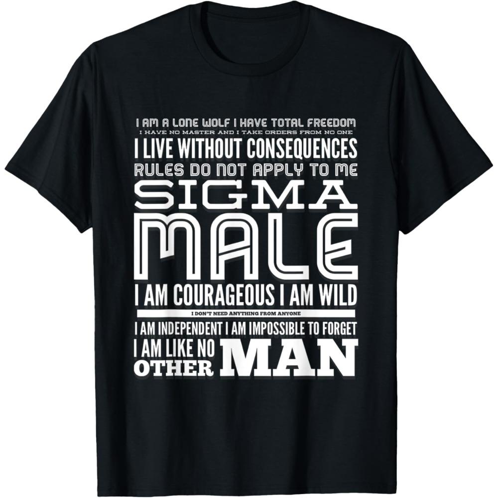Sigma Male TShirt Creative Quotation Design Tshirt Men Crewneck Cotton Short Sleeve Summer Casual Daily Life Cotton Tee Tops