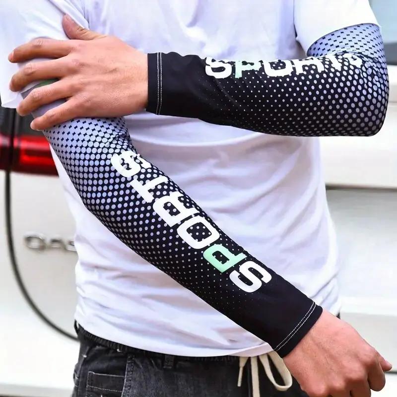 Ice Silk Arm Sleeves Uv Protection Anti-Slip Sunscreen For Men & Women Cooling Summer Outdoor Sports Sleeve For Cycling