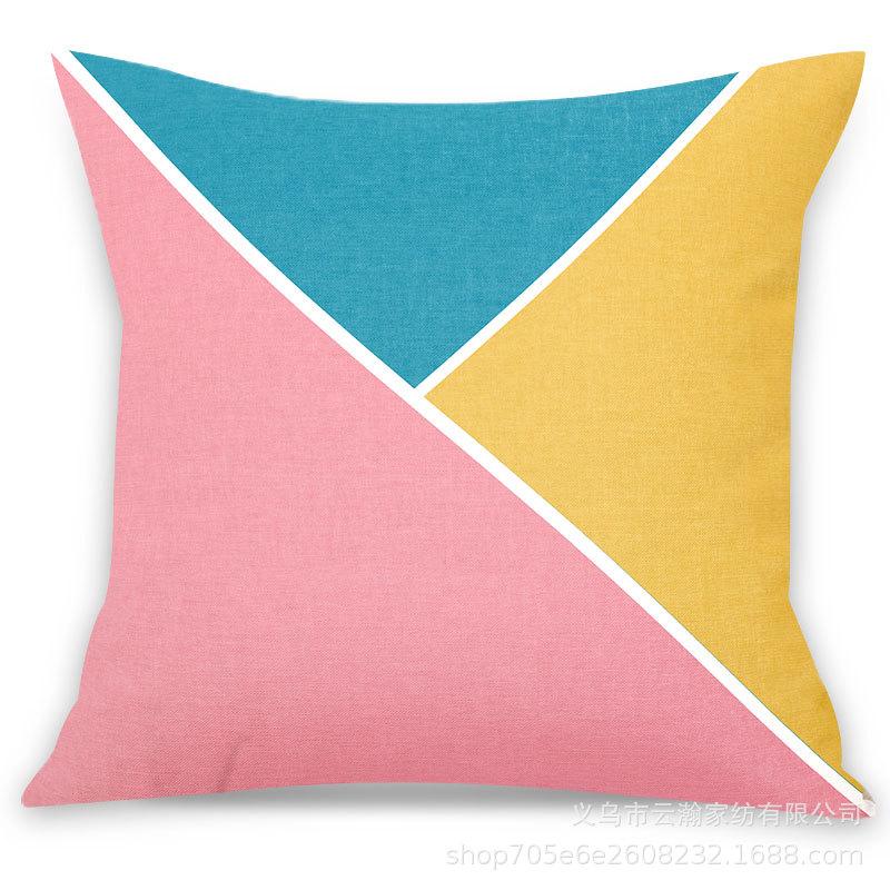 Pink Ins Fresh Plush Printed Pillow Case Creative Nordic Sofa Pillow Design Waist