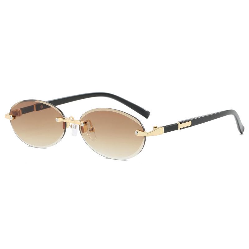 Trendy Frameless Cut-Edge Sunglasses for Women: High-End Personalized Hip Hop Eyewear