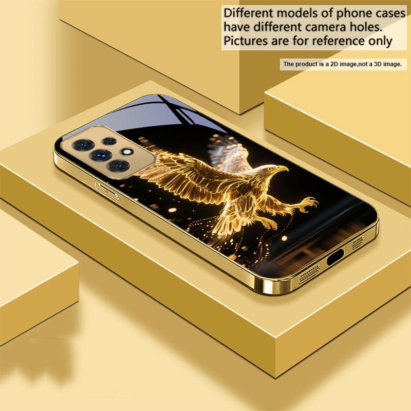 Golden Dragon Totem For Samsung A 31 32 A33 A34 35 14 A15 13 16 25 26 50 52 53 54 55 56 70 71 72 73 Golden Glass Phone Case