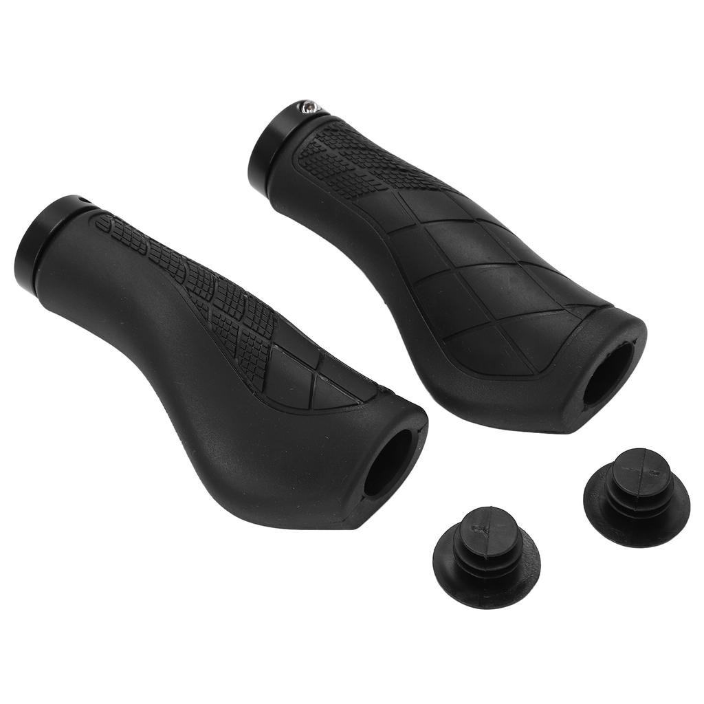 Bike Handle Handlebar Grips Mountain Bike Replacement Handlebar Grip with End Caps for Replacement RepairBlack