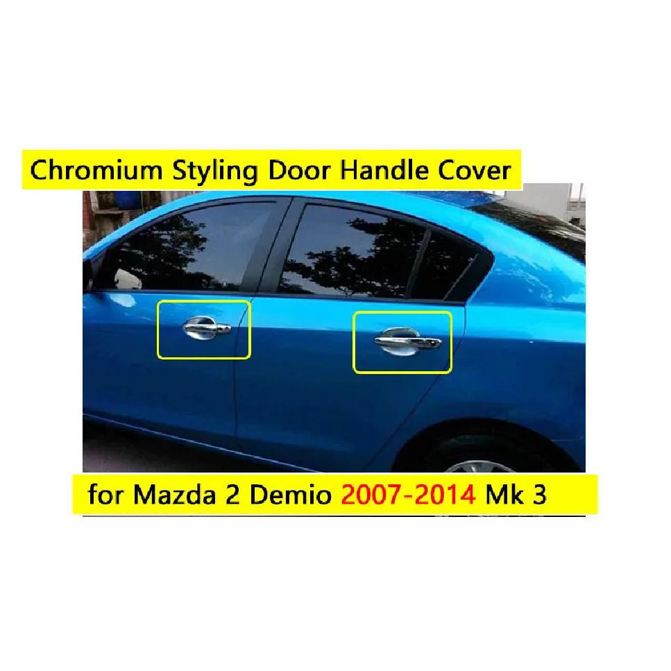 for Mazda 2 Demio Accessories Chrome Door Handle Luxury No Rust 2007-2014 2008 2009 2010 2011 2012 2013 Car Sticker Car Styling