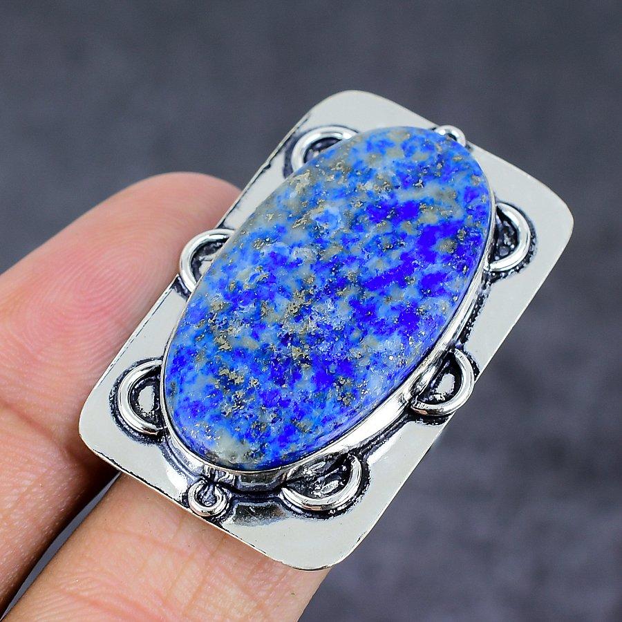 Lapis Lazuli Gemstone 925 Sterling Silver Jewelry Ring Size 7