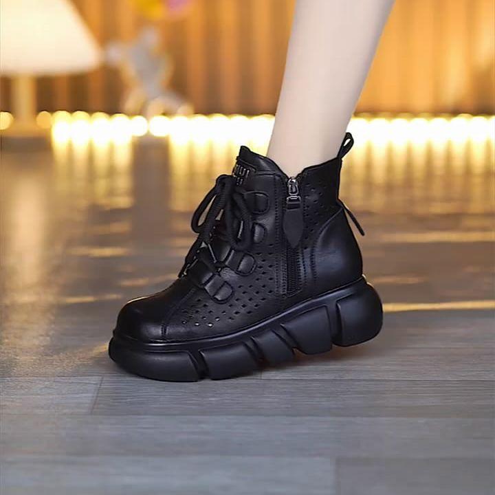 

Fashion hollow Martin boots women s 2025 spring and summer new muffin thick-soled cool boots retro casual hole shoes Roman shoes 35