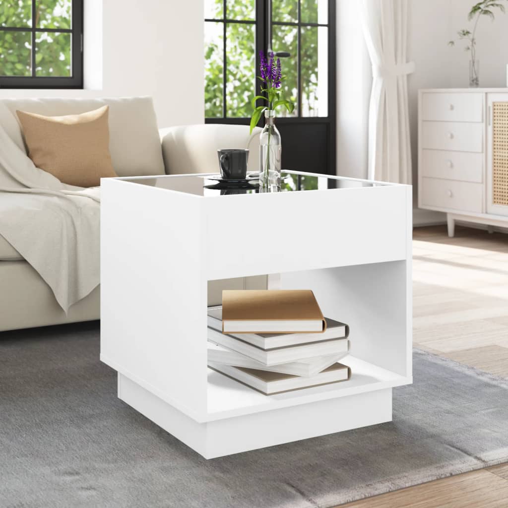 Infinity LED Coffee Table White 50 x 50 x 50 cm
