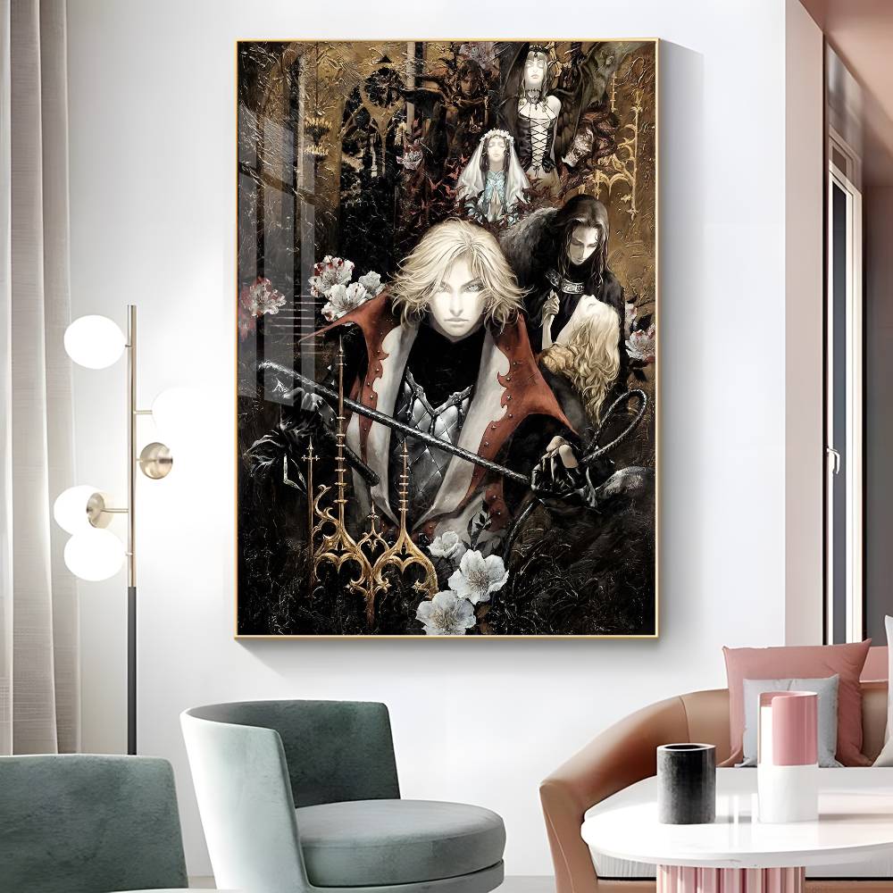 1pc Game C-Castlevania Poster Sticker Print Waterproof Wall Art For Living Room Bedroom Home Decor