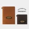 Vintage Brown Traveler'S Notebook Leather Patch 6X2.3Cm Burnished Logo Label & Edge Protector