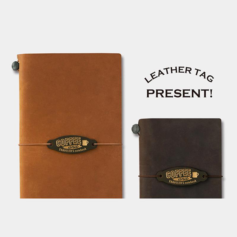 Vintage Brown Traveler'S Notebook Leather Patch 6X2.3Cm Burnished Logo Label & Edge Protector