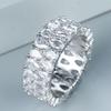Double Row Water Drop Rose Gold White Diamond Zircon Ring Temperament Advanced Couple Women's Versatile Jewelry