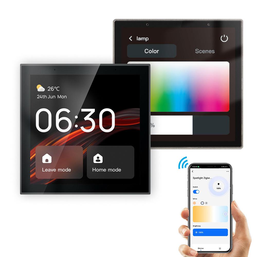WLAN Touch-Zentralbedienfeld Tuya Bildschirm Integrierte Alexa Sprachsteuerung & ZigBee Gateway für Smart-Szenen 4 Zoll
