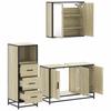 3 Piece Bathroom Furniture Set In Sonoma Oak Particleboard