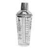 Clear Glass Mixing Cup with Liquid Scale, Metal Look Lid and Service Counter Use for Beverage Making Tasks Daily