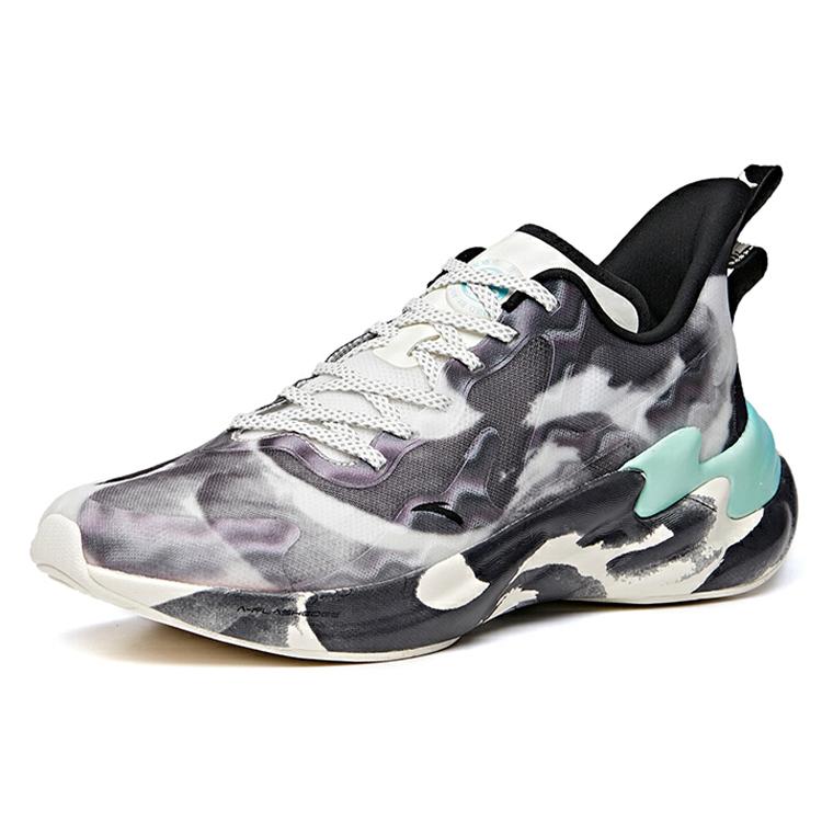Anta Star Haze Comfortable Cushioning Slip Resistant Coverage Rebound Low Top Running Shoes Men's Black White 112035528A-8