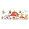 Mushroom House and Rabbit Wall Stickers for Kindergarten Classroom Decoration Kids Nursery Room Peel and Stick Removable Wall Decals