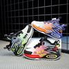 Boys 2025 autumn new children's non-slip running shoes basketball shoes medium and large rotating buckle sports shoes boys