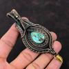 Tibetan Turquoise Pendant Copper Wire Wrapped Gemstone Pendant Handmade Wire Wrap Jewelry Dainty Pendant Wedding Gift Amazing Copper Jewelry