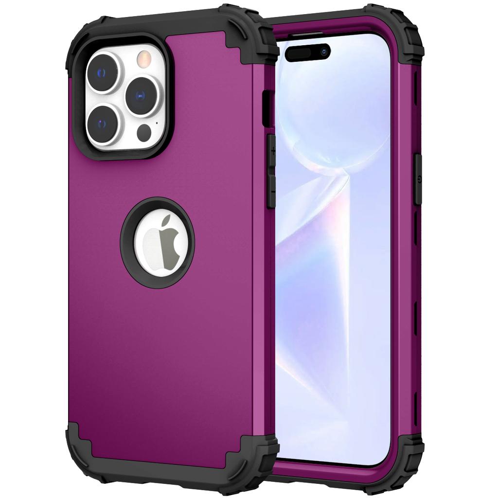 For Iphone 16 15 14 13 12 11 Pro Max Mini XS XR MAX Case Full-Body Cover 3 In 1 Hybrid Hard PC Silicone Heavy Duty Rugged Bumper
