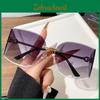 Vintage Frameless Curved Sunglasses With Letter Decor For Summer Outings And Fashion Wear