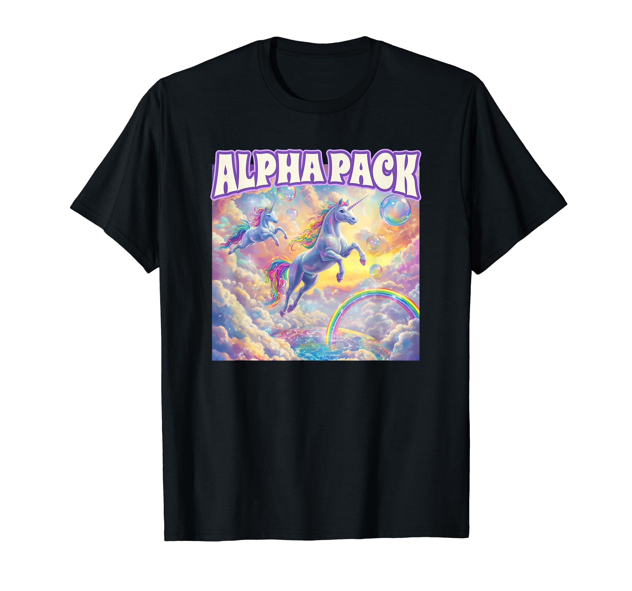 

Alpha Pack Best Friends Unicorn Rainbow (Funny Graphic) T-Shirt чёрный