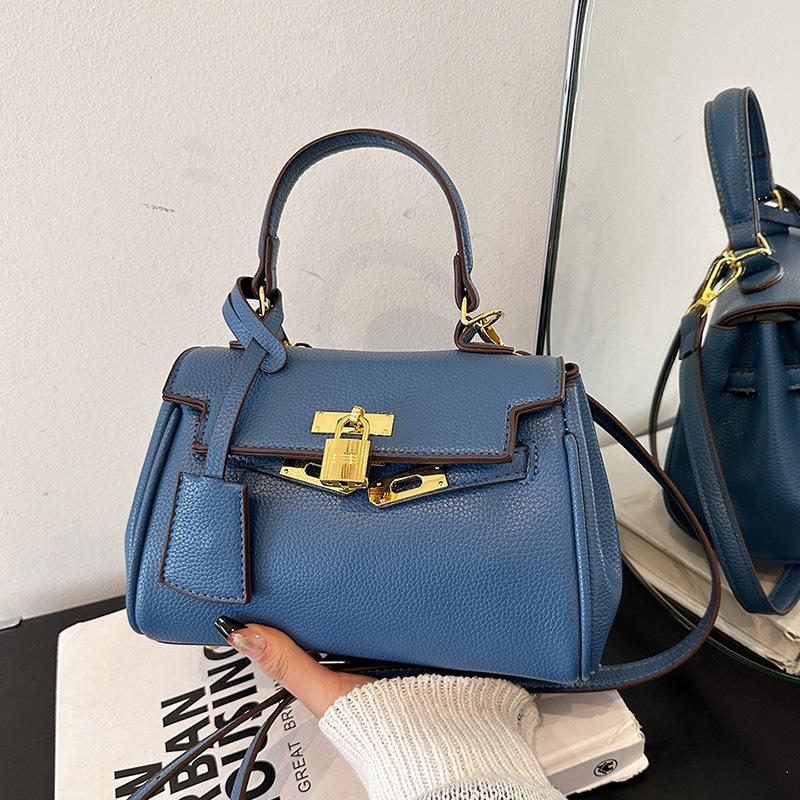 New Lychee Pattern Small Lock Portable Shoulder Messenger Trendy Women's Bag