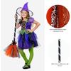 Halloween Witch Broomstick Cosplay Broom Props Realistic Wizard Flying Broom Stick Accessory for Costumes Orange