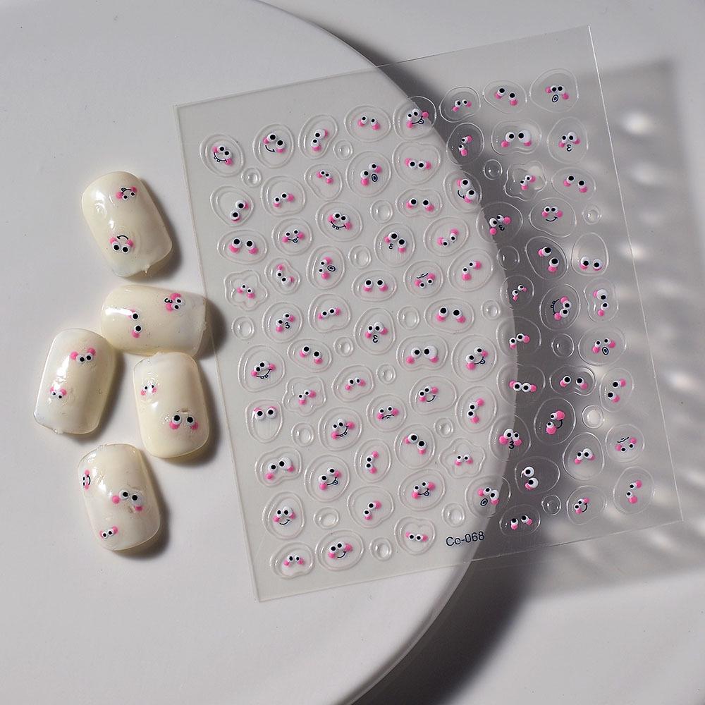 3D Embossed Cartoon Cat Paw Nail Art Stickers