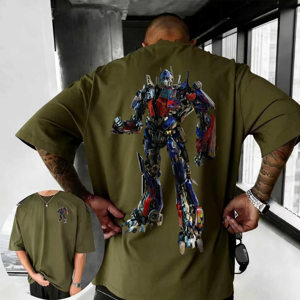 202526 Summer Transformers Graphic 100 Cotton Printed Tshirt for Men Hasbro Brand Children and Unisex Breathable Loose Casual