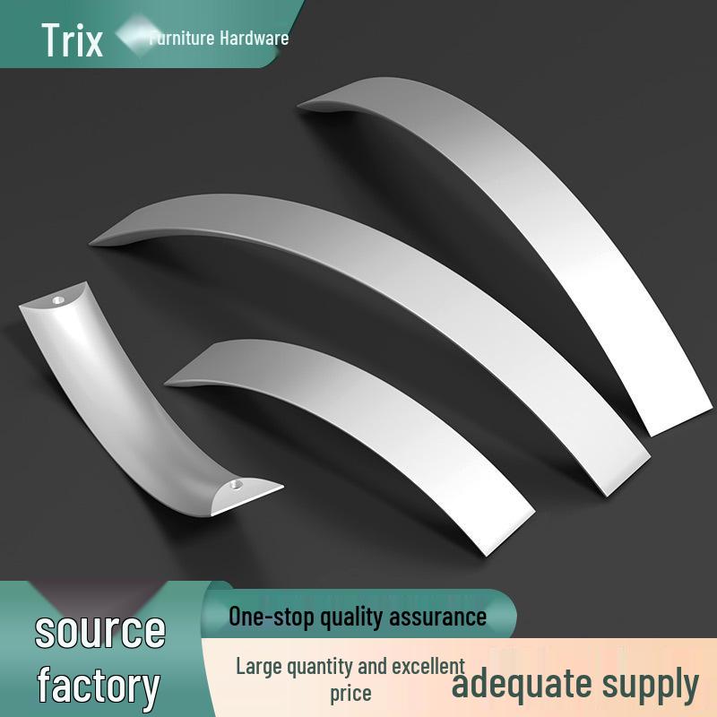 

Aluminum Alloy Curved Stainless Steel Refrigerator & Cabinet Handle 2307-96 Silver (Aluminum Alloy)