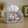 1pc Tissue Box Holder with Cute Autumn Botanical Design-Pumpkin Polka Dot,Durable Polyester,Ideal for Kitchen,Living Room,Bedroom,Bathroom,-Holiday De