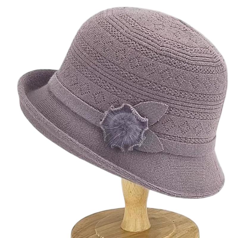 New Autumn and Winter Hats for Middle-Aged Elderly Women Knitted Hats Warm Mother's Fashion Hat Outdoor Hats Casual Bucket Hats